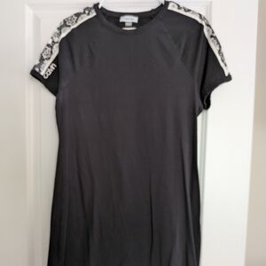 Calvin Klein Black Mini Dress with Contrast Shoulder Trim